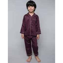 Little Clothings Boys Cotton Silk Lapel Collar Night suits-picture-13