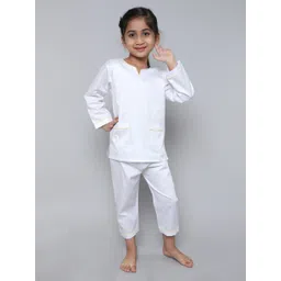 Little Clothings Girls 100% Cotton Silk V Neck Night Suits-picture-20