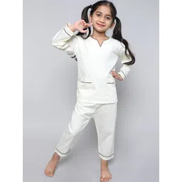 Little Clothings Girls Cotton Silk V-Neck Night suits-picture-15
