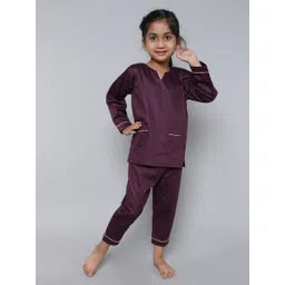 Little Clothings Kids 100% Cotton Silk V-Neck Night Suit par pal-picture-16