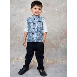 LITTLE COLLARS Boys Band Collar Shirt With Trousers & Waistcoat-picture-29