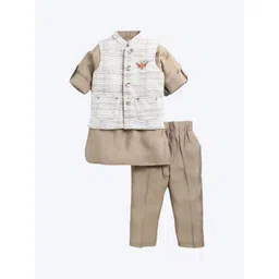 LITTLE COLLARS Boys Embroidered Regular Kurta with Pyjamas-picture-26