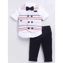 LITTLE COLLARS Boys Four-Piece Striped Party Suits-picture-16