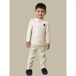 LITTLE COLLARS Boys Mandarin Collar Jodhpuri Bandhgala 2-Piece Suit-picture-22