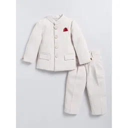 LITTLE COLLARS Boys Mandarin Collar Jodhpuri Bandhgala 2-Piece Suit-picture-30
