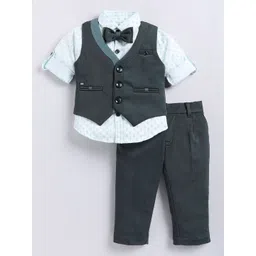 LITTLE COLLARS Boys Printed Shirt with Trousers-picture-33