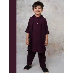 LITTLE COLLARS Boys Regular Kurta with Pyjamas & With Dupatta-picture-28