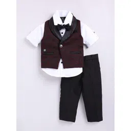 LITTLE COLLARS Boys Shawl Collar Single Breasted Waistcoat with Trouser and Shirt-picture-30