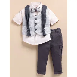 LITTLE COLLARS Boys Striped Shirt with Trousers-picture-31