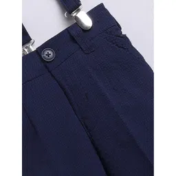 Little Collars Kids Checkered Suspender Shirt Pant Set-picture-58