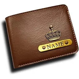 little cubess Dark Brown Men's Wallet 2 Faux Leather Personalized/Customized Wallet-picture-20