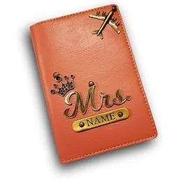 little cubess Personalized Faux Leather Passport Cover Customized Name for Men's/Women's/Wallet/Bag/Gift for Husband//Father/Sister/Brother (Peach)-picture-24
