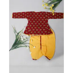 Little Dreams Boys Printed Angarkha Kurta with Dhoti-picture-54