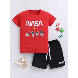 LITTLE FIGHTER Boys Printed Pure Cotton T-Shirt With Shorts-picture-24