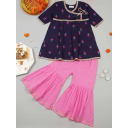 LITTLE GINNIE Girls Printed Regular Kurti with Sharara-picture-28