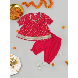 LITTLE GINNIE Girls Printed Top with Trousers-picture-10