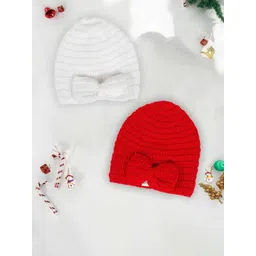 LITTLE GINNIE Kids Pack Of 2 Woollen Beanie Caps-picture-33