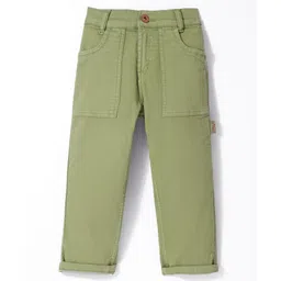 Little Kangaroos 100% Cotton Woven Full Length Denim Jeans with Pockets Solid Colour - Pista-picture-39