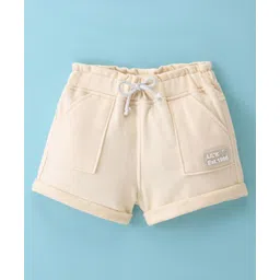 Little Kangaroos Cotton Knee Length Solid Shorts - Light Fawn-picture-15