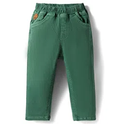 Little Kangaroos Denim Woven Full Length Solid Coloured Jeans With Patch - Mint-picture-25