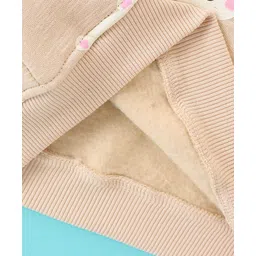 Little Kangaroos Fleece Full Sleeves Sweatshirt With Teddy Print - Beige image 4