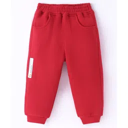 Little Kangaroos Full Length Lounge Pant with Text Print - Red-picture-15