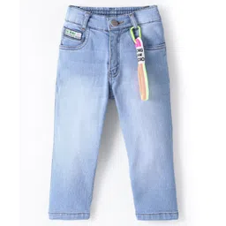 Little Kangaroos  Full Length Relaxed Fit Stretchable Denim Jeans  with Removable Accessory - Light Blue-picture-23