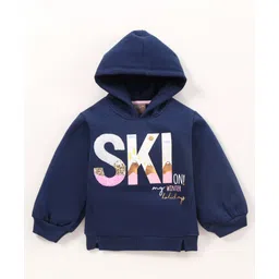 Little Kangaroos Full Sleeves Fleece Hooded Sweatshirt - Airforce Navy-picture-24