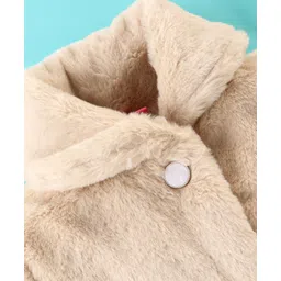 Little Kangaroos Full Sleeves Solid Colored Winter Jacket - Beige image 3