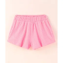 Little Kangaroos Knitted Mid Thigh Length Textured Balloon Fit Shorts - Pink-picture-21