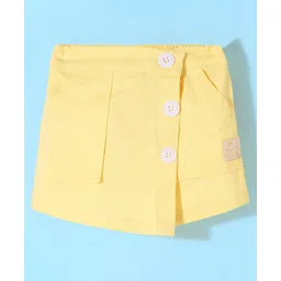 Little Kangaroos Mid Thigh Cotton Elasten Solid Color Skort - Yellow-picture-37