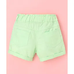 Little Kangaroos Mid Thigh Length Shorts with Bow Solid Color - Green image 2