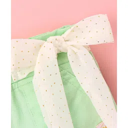 Little Kangaroos Mid Thigh Length Shorts with Bow Solid Color - Green image 3