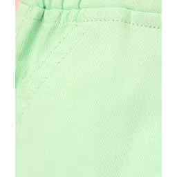 Little Kangaroos Mid Thigh Length Shorts with Bow Solid Color - Green image 4