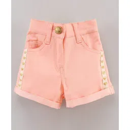 Little Kangaroos Solid Knee Length Shorts - Peach-picture-14