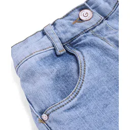 Little Kangaroos Woven Full Length Solid Denim Jeans - Light Blue image 3