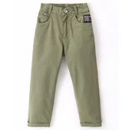Little Kangaroos Woven Full Length Solid Denim Trouser - Pista Green-picture-38