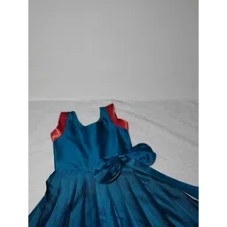 Little Love Kids Couture Blue Silk Dresses-picture-23