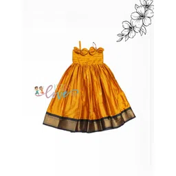 Little Love Kids Couture Yellow Silk Dresses-picture-45