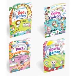 little masters Carry Me Zoo & Safari, Fairy & Unicorn, Park & Playground and Sports & Games Colouring Books for Kids Fun Animal and Fantasy-Themed Copy Colouring Books with Handle for Easy Carrying-English-picture-11
