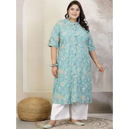 Little More By Stylum Women Floral Printed Pastels Kurta-image-22