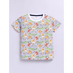 LITTLE NINJA Boys Conversational Printed Round Neck Cotton T-shirt-picture-52