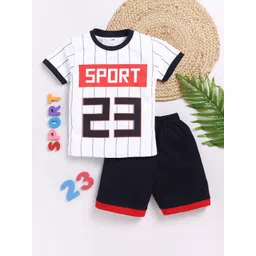 LITTLE NINJA Boys Striped T-shirt with Shorts-picture-49