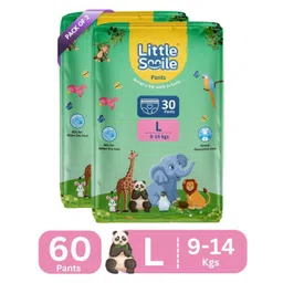 Little Smile Better Dry Feel Baby Diaper Pants | Pack of 2 - L (60 Pieces)-picture-17