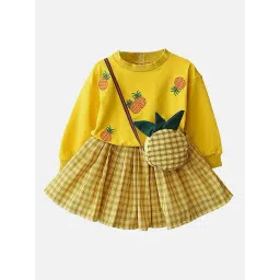 Little Surprise Box Girls Yellow Embroidery Full Sleeves Clothing Sets-picture-35