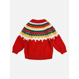 Little Surprise Box Kids Maroon Embroidered Full Sleeves Sweater-picture-45