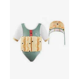 Little Surprise Box Kids Olive & Yellow Printed Swimfloatsuit-picture-20