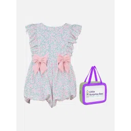 Little Surprise Box Kids Pink & Green Floral Print Swimsuit-picture-16