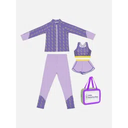 Little Surprise Box Kids Purple Printed Full Sleeves Top Set-picture-39