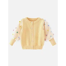 Little Surprise Box Kids Yellow Printed Full Sleeves Cardigan-picture-10